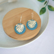 Load image into Gallery viewer, Lolita in TEAL, a Matte Disc on a 24 karat Gold-Plated Hoop. Choice of 5 charms.