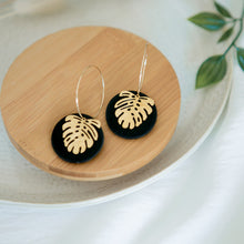 Load image into Gallery viewer, Lolita in BLACK, a Matte Disc on a 24 karat Gold-Plated Hoop. Choice of 5 charms.