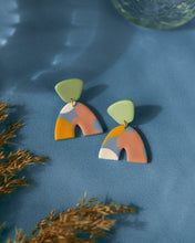 Load image into Gallery viewer, Colourful Flower Power Arch Stud Dangles