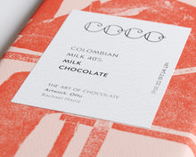 Load image into Gallery viewer, A Luxury Milk Chocolate 80g Bar in Columbian 40%
