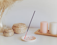 Load image into Gallery viewer, Incense Stick Holder Trinket Dish in Terrazzo, Includes 2 Incense Sticks
