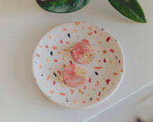 Load image into Gallery viewer, Incense Stick Holder Trinket Dish in Terrazzo, Includes 2 Incense Sticks

