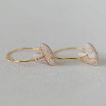 Load image into Gallery viewer, Love Heart on a Hoop in PEARL, 22 karat Gold-Plated Brass. More colours available
