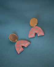 Load image into Gallery viewer, Checkered Pastel Arches with Gold Plated Disc Stud
