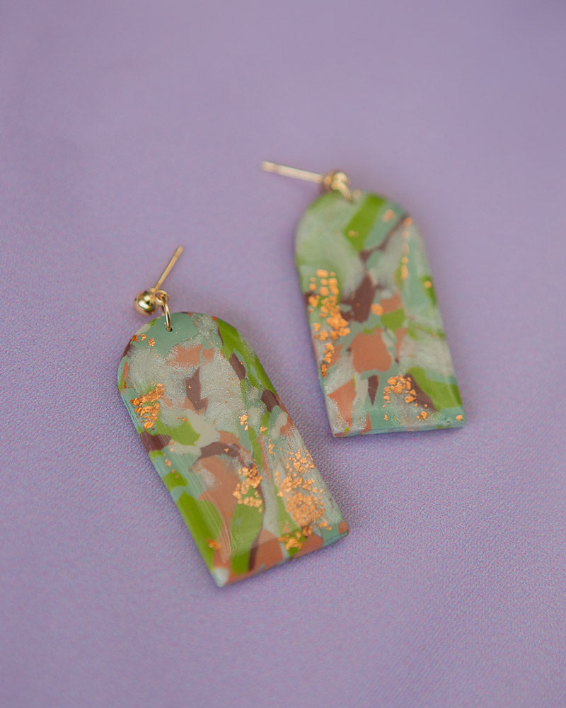 Multi Coloured Long Window Drop Dangles